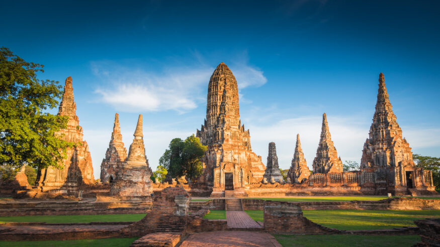 Landscape Ayutthaya Historical Park in Ayutthaya, Thailand.